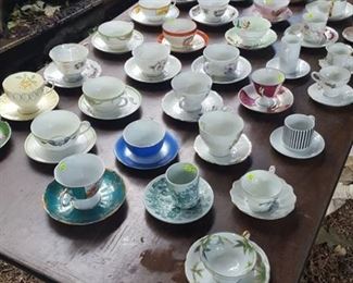 Over 30 cups and saucers