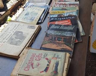 Old newspapers and magazines