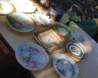 Assorted plates and tins