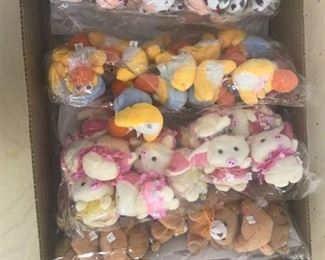 Approx 5 dozen assorted stuffed animal keychains