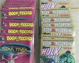 10 Hulk and 10 Star Trek book and record sets