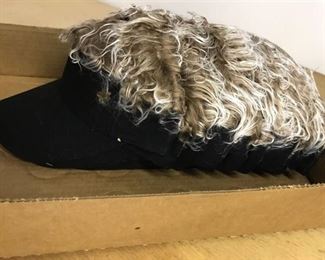 12 fake hair visor caps
