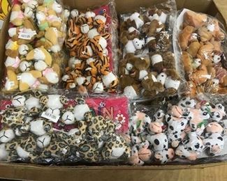 Approx 30 dozen assorted stuffed animal keychains