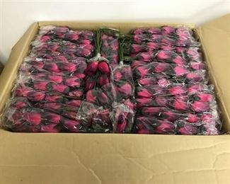 box of artificial floral bouquets
