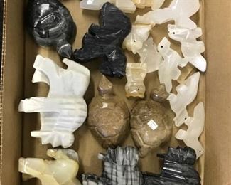 approx 20 carved onyx figurines