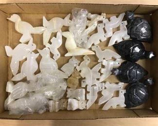 approx 30 pcs carved onyx animal figurines