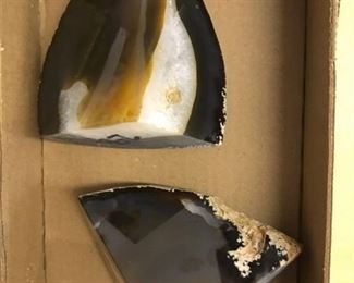pair of polished geodes