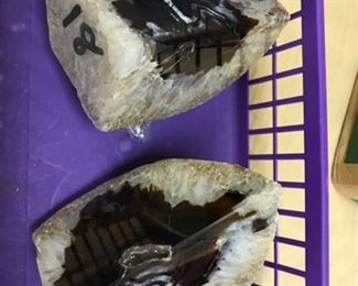 pair of polished geodes