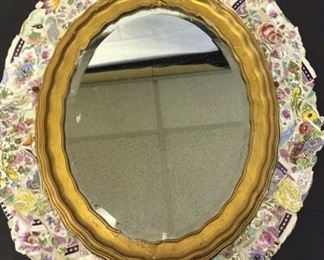 mosaic frame oval mirror