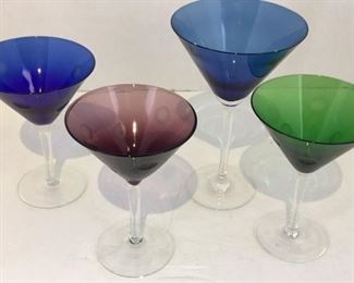 colorful martini glasses