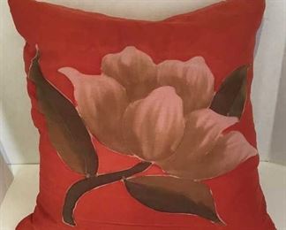 red silk throw pillow