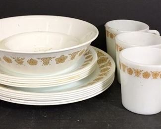 Corelle golden butterfly plate cup dishes