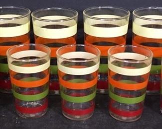 striped drinking glasses