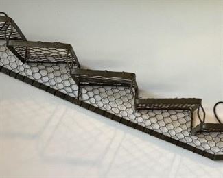 descending stair wall shelf