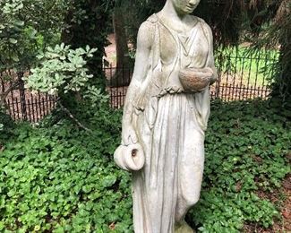 $425 / Beautiful large concrete woman statuary with pitcher and bowl (about 5 feet tall)