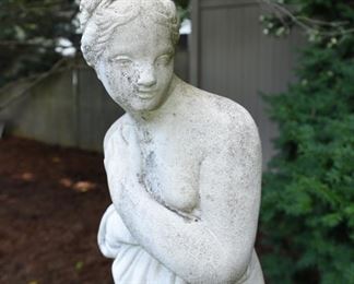 Cast Concrete Figural Fountain $895
36” diameter on main bowl. 57” tall