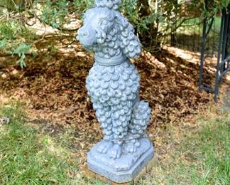 Pair Vintage Painted Cement Poodles $995 - 50% = $497 for the pair!
11” x 8” plinth. 27” tall. What can I say? These are simply fabulous. Two 1950s-vibe poodles went to the same groomer as foo dogs. In excellent condition. These have been exposed to the elments, but protected by faithful coats of paint. No breaks, cracks, repairs visible.