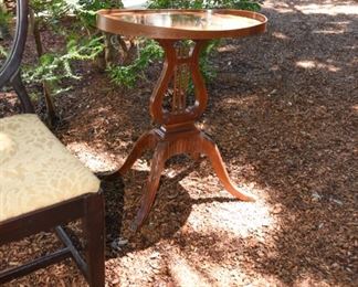 Oval top lyre stand $35