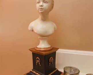 Pair Vintage Borghese Houdon Boy & Girl Busts $150
13.5" tall, 5" x 5" plinth