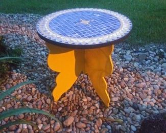 VINTAGE MOSAIC TOP & CUSTOM BUTTERFLY BASE