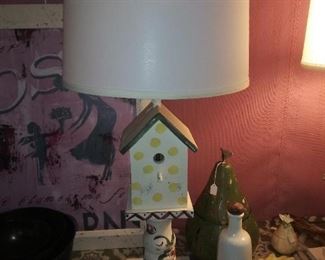 UNIQUE PAIR OF BIRD'S NEST LAMPS