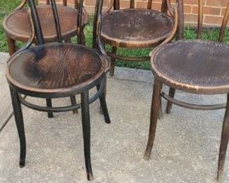 Accent Vintage Round Wood Chairs