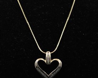 14K Gold Chain with 10K Gold and Diamond Pendant