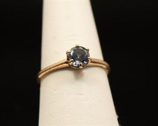 10K Gold Ring with Blue stone