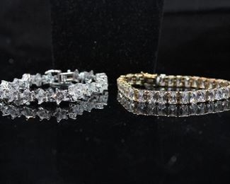 Sterling and Vermeil and CZ bracelets 