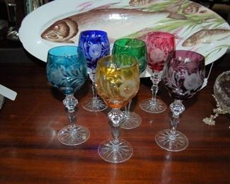 Multi-colored wine glasses