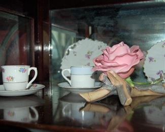 Porcelain rose, china tea cups