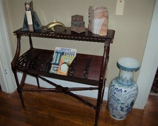 Carved magazine table