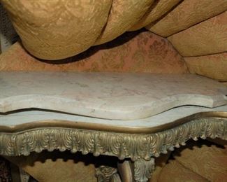 Detail of marble shelf top