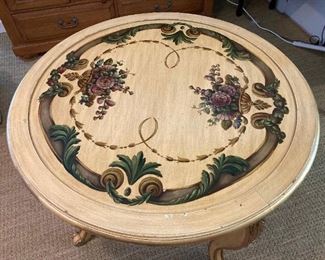 Round Painted Table - top view