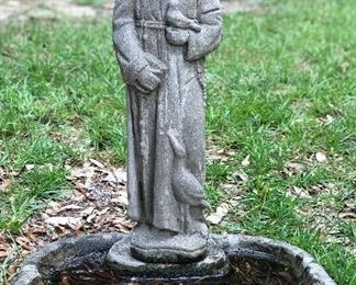 St. Francis Statue holding a bird.