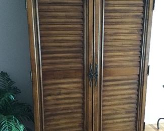 TOMMY BAHAMA LOUVERED DOOR ARMOIRE                 82" TALL  50" WIDE   22" DEEP    OUTSTANDING PIECE