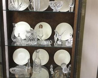CRYSTAL PIECES INSIDE CABINET