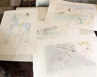 4 unframed Salvador Dali signed and numbered SOLD