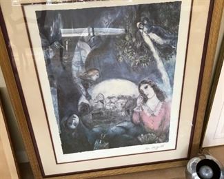 Marc Chagall large framed Lithograph signed and numbered