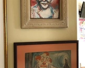 Clown Art signed known artist