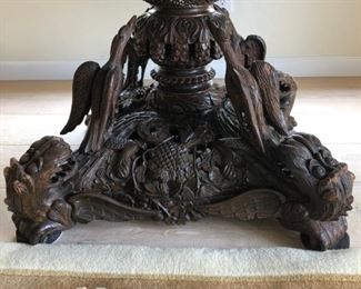 Carved base of table detail incredible great for a perfect Foyer 