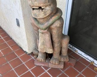 Custom commissioned Warrior Cat  Guardian fired clay hollow but huge  SOLD