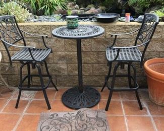 Bistro garden set swivel stools     Sold