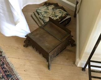 antique book holder brass