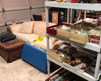 Christmas , Sofa Sleeper and Ottoman with wheels good size