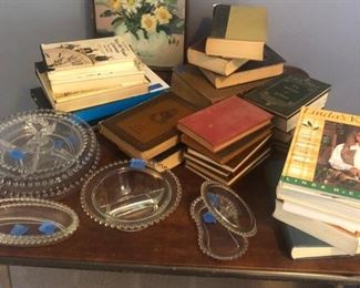 Older books and cookbooks and more Candlewick Glass 