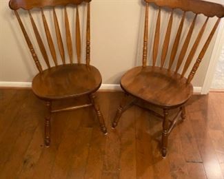 Pair wood chairs