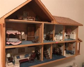 Vintage doll house with all items 