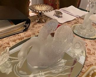 Lalique  Swan, and mirror

$1700