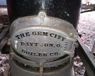 Gem City Upright boiler great shape on steel wheels